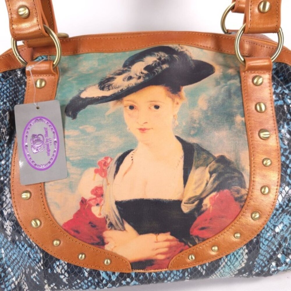 NWT‎ Original by Sharif 1827 Handbag Leather Hand Painted Susanna Lunden Art - Picture 10 of 16